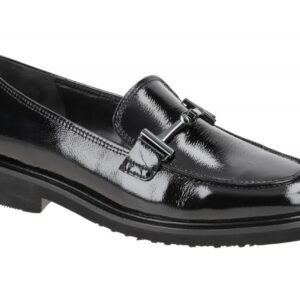 Gabor 35.211.97 Damen Slipper Halbschuhe schwarz Lack Leder altsilber