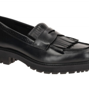 Ecco 232853 METROPOLE OSLO Damen Slipper Schwarz Leder Fransen Blockabsatz