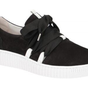 Gabor 83.333.17 Damen Sportliche Slipper Schwarz/Weiss Echtleder - Best Fitting