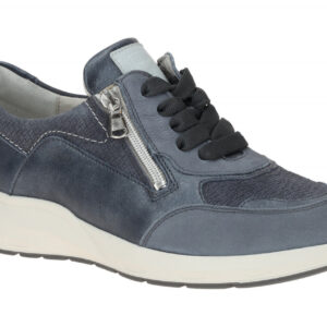 Waldl?ufer 831004 M-TONIA Damen Slipper blau jeans Sky bequem mit Keilabsatz