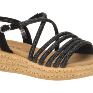Gabor 84.555.87 Damen Sandalette Schwarz - Riemchen Plateau Keilabsatz