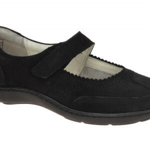 Waldl?ufer 496302 HENNI Mary Jane Ballerina Schwarz Echtleder Extra WeitKomfo...