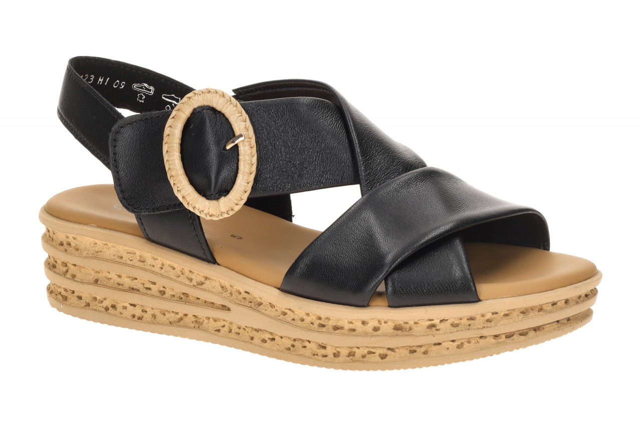 Gabor 84.556 Damen Sandalette Schwarz Lammnappa Keilabsatz Fu?bett PU-Sohle 1 Gabor 84.556 Damen Sandalette Schwarz Lammnappa Keilabsatz Fu?bett PU-Sohle