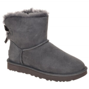 UGG 1016501 OBS MINI BAILEY BOW II Damen Winterstiefel Grau Obsidian Lammfell...