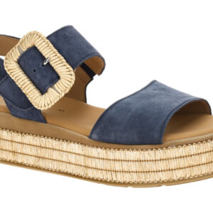 Gabor 84.562 - Damen Sandalette Marine Blau Velourleder Klettverschluss