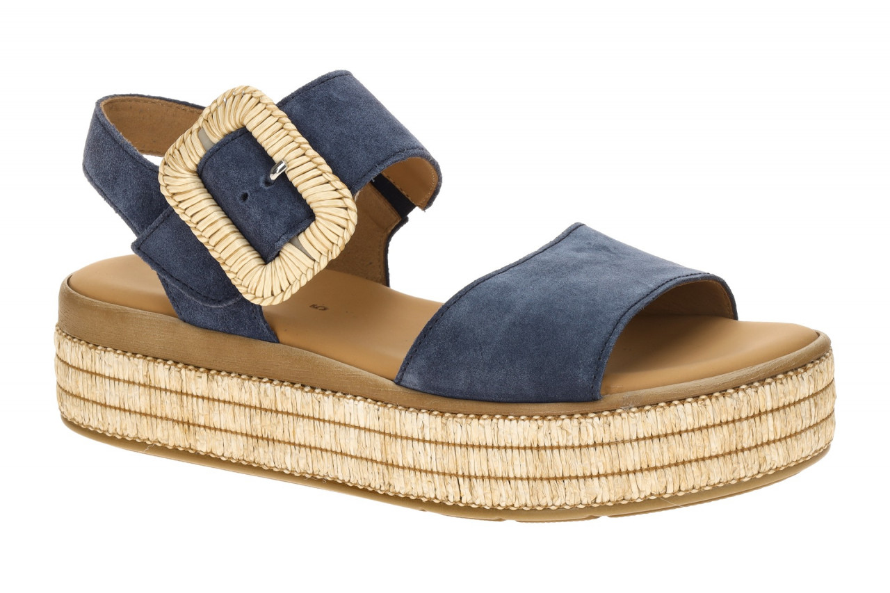 Gabor 84.562 - Damen Sandalette Marine Blau Velourleder Klettverschluss 1 Gabor 84.562 - Damen Sandalette Marine Blau Velourleder Klettverschluss