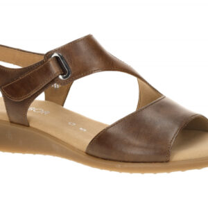 Gabor 82.803.54 Damen Sandalette Braun Peanut Keilabsatz Klettverschluss