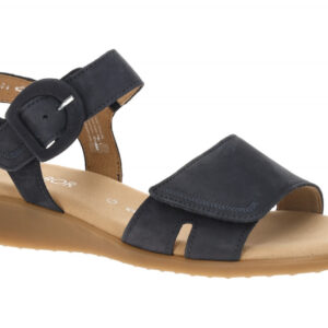 Gabor Damen Sandalette 82.802.36 blau - Echtleder Keilabsatz Klettverschluss