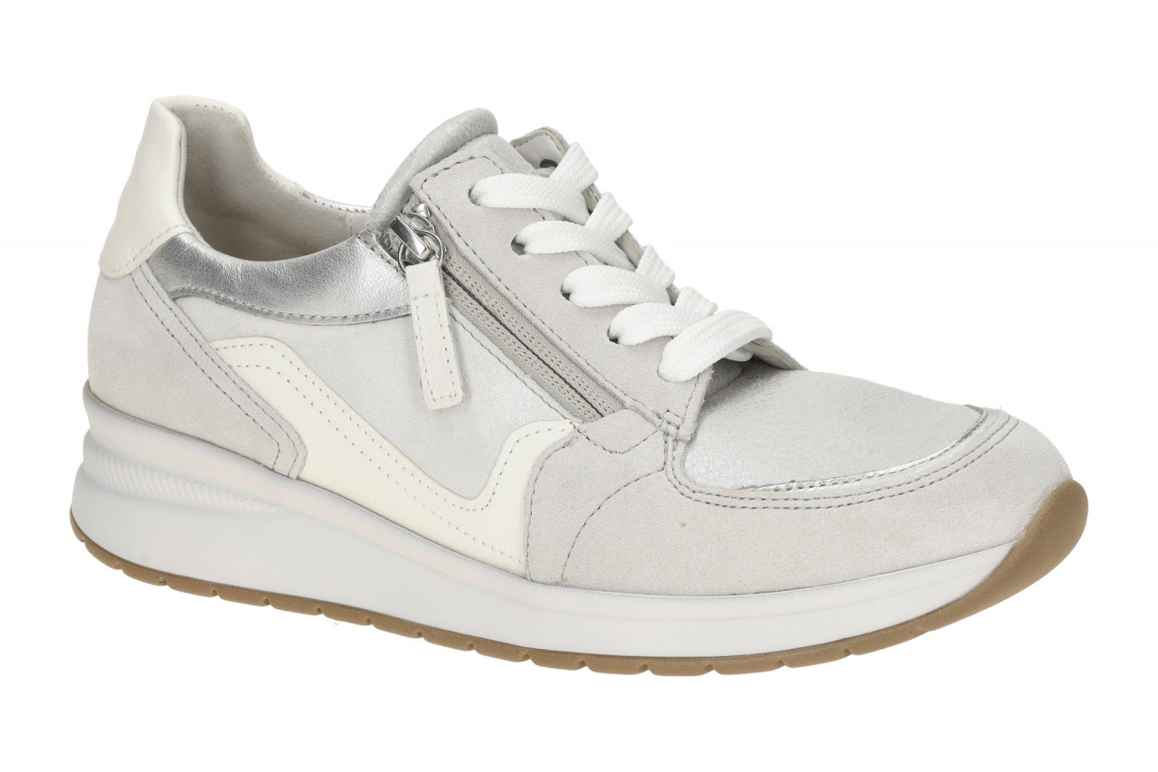 Gabor Damen Sneaker 86.307.60 bianco/white/silber, Echtleder, Gummisohle 1 Gabor Damen Sneaker 86.307.60 bianco/white/silber, Echtleder, Gummisohle