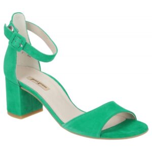 Paul Green Damen Sandalette 7469-18x Gr?n Smaragd Velour Rauhleder Mittlerer ...