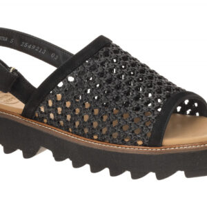 Paul Green Damen Sandalette 6209-029 Schwarz Nubuk Leder XL-ExtraLight Gummis...
