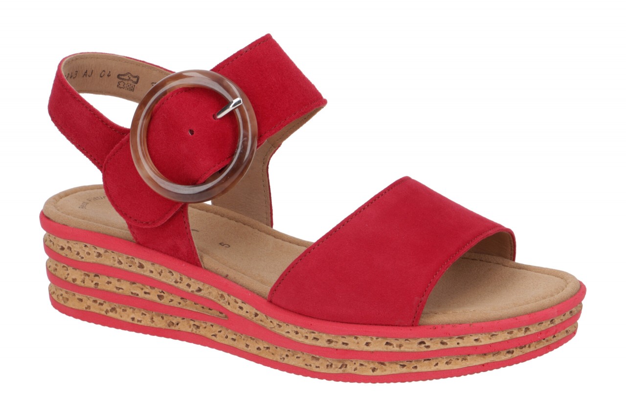 Gabor 64.550.15 Damen Sandalette Rubin Rot Keilabsatz Riemchen Sandalen 1 Gabor 64.550.15 Damen Sandalette Rubin Rot Keilabsatz Riemchen Sandalen