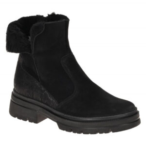 Waldl?ufer 930902 Damen Winterstiefelette schwarz Nubuck Lammfell- Schlangenm...