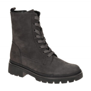 Gabor 72.745 Damen Stiefeletten Grau Pepper, LaceUp Boots, Nubuk-Leder