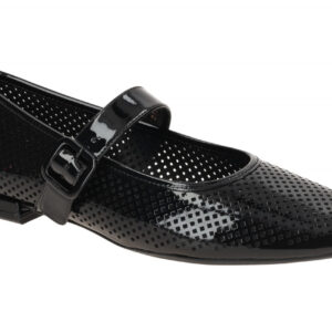H?gl 0964 Schwarz Lackleder Ballerinas - Damen Halbschuhe Mary Jane Stil