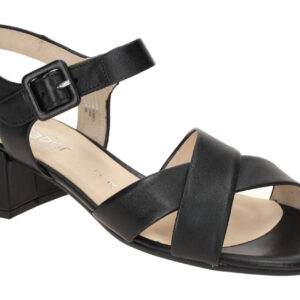 Gabor Damen Sandalette 62.913.27 Schwarz (LDS) | Echtleder - Kreuzriemchen - ...