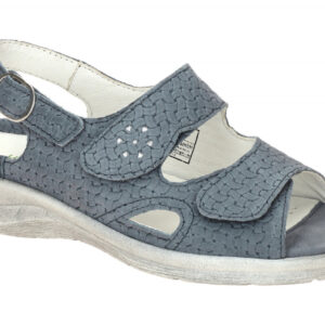 Waldl?ufer 811004 Damen Sandale MERLE in Blau Jeans Silber, Keilabsatz 2,5cm