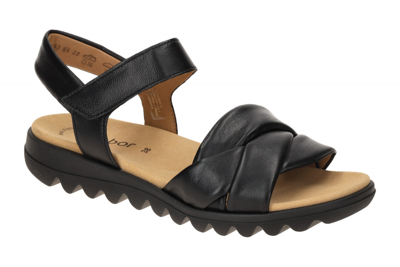 Gabor 84.812.27 Damen Sandalette Schwarz Glattleder Keilabsatz Klettverschluss 1 Gabor 84.812.27 Damen Sandalette Schwarz Glattleder Keilabsatz Klettverschluss