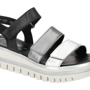 Gabor 84.620.61 Damen Sandalette Silber Schwarz Grau Best Fitting