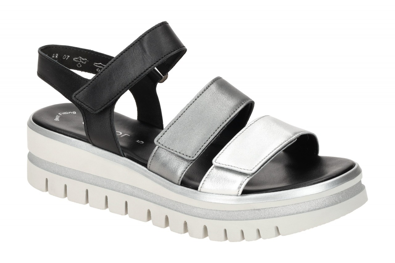 Gabor 84.620.61 Damen Sandalette Silber Schwarz Grau Best Fitting 1 Gabor 84.620.61 Damen Sandalette Silber Schwarz Grau Best Fitting