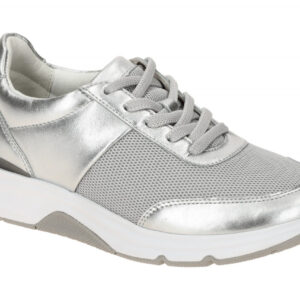 "Gabor 66.897.10 ROLLINGSOFT Silber Damenschuhe Sportliche Schn?r-Halbschuhe"