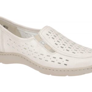 Waldl?ufer 496501 HENNI Damen Slipper Grau Perl Extra Weit Bequeme Halbschuhe