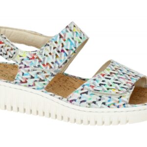 Waldl?ufer 955001 H-WILLOW Damen Sandale Mehrfarbig Multi Flexibel Klett Absatz