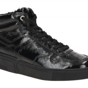 Paul Green Mid Cut Sneaker 5373-09 PG Black Lacquer Leather Warm Lining