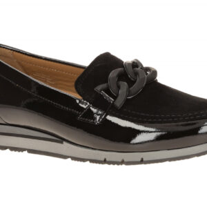 Gabor 4004.01.003 Schwarz Slipper Damen Echtleder bequem Keilabsatz