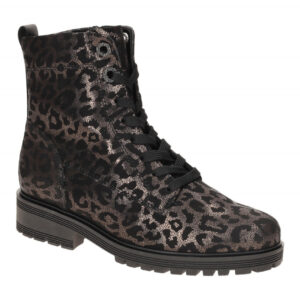 Gabor Damen Stiefeletten 72.765.67 Leo-Muster rame/schwarz Blockabsatz
