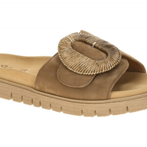 Gabor 83.742 Damen Pantoletten in Braun peanut mit Komfort Fu?bett