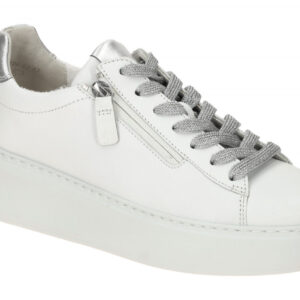 Gabor 66.488.51 FLORENZ Damenschuh Halbschuh Sneaker wei? silber PU Plateau