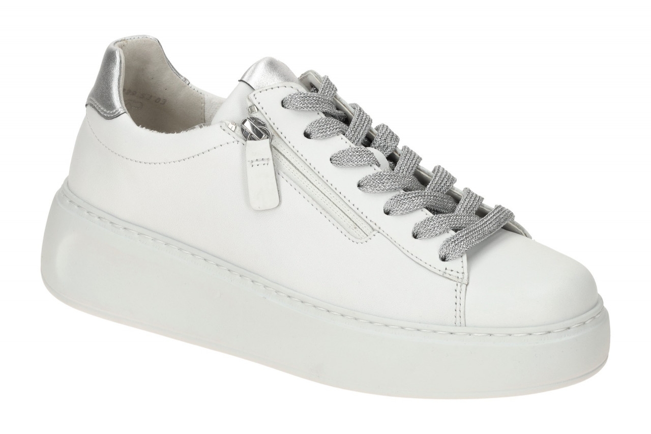 Gabor 66.488.51 FLORENZ Damenschuh Halbschuh Sneaker wei? silber PU Plateau 1 Gabor 66.488.51 FLORENZ Damenschuh Halbschuh Sneaker wei? silber PU Plateau
