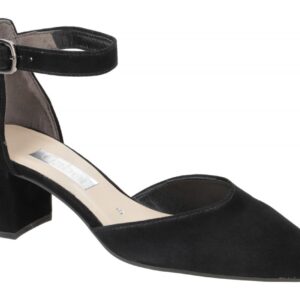Gabor 81.340.17 Damenschuhe Riemchen Pumps Schwarz Velourleder Fu?bett Schnalle