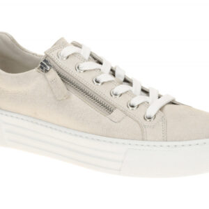 Gabor 66.465.11 FLORENZ Damen Plateau Sneaker Grau bianco Echtleder Gummi G W...
