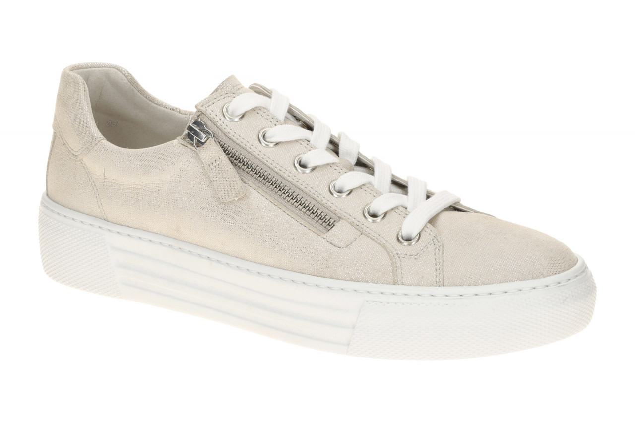 Gabor 66.465.11 FLORENZ Damen Plateau Sneaker Grau bianco Echtleder Gummi G W... 1 Gabor 66.465.11 FLORENZ Damen Plateau Sneaker Grau bianco Echtleder Gummi G W...