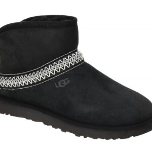 UGG 1158262 BLK Damen Winterstiefel Classic Mini Crescent schwarz Velour Warm...