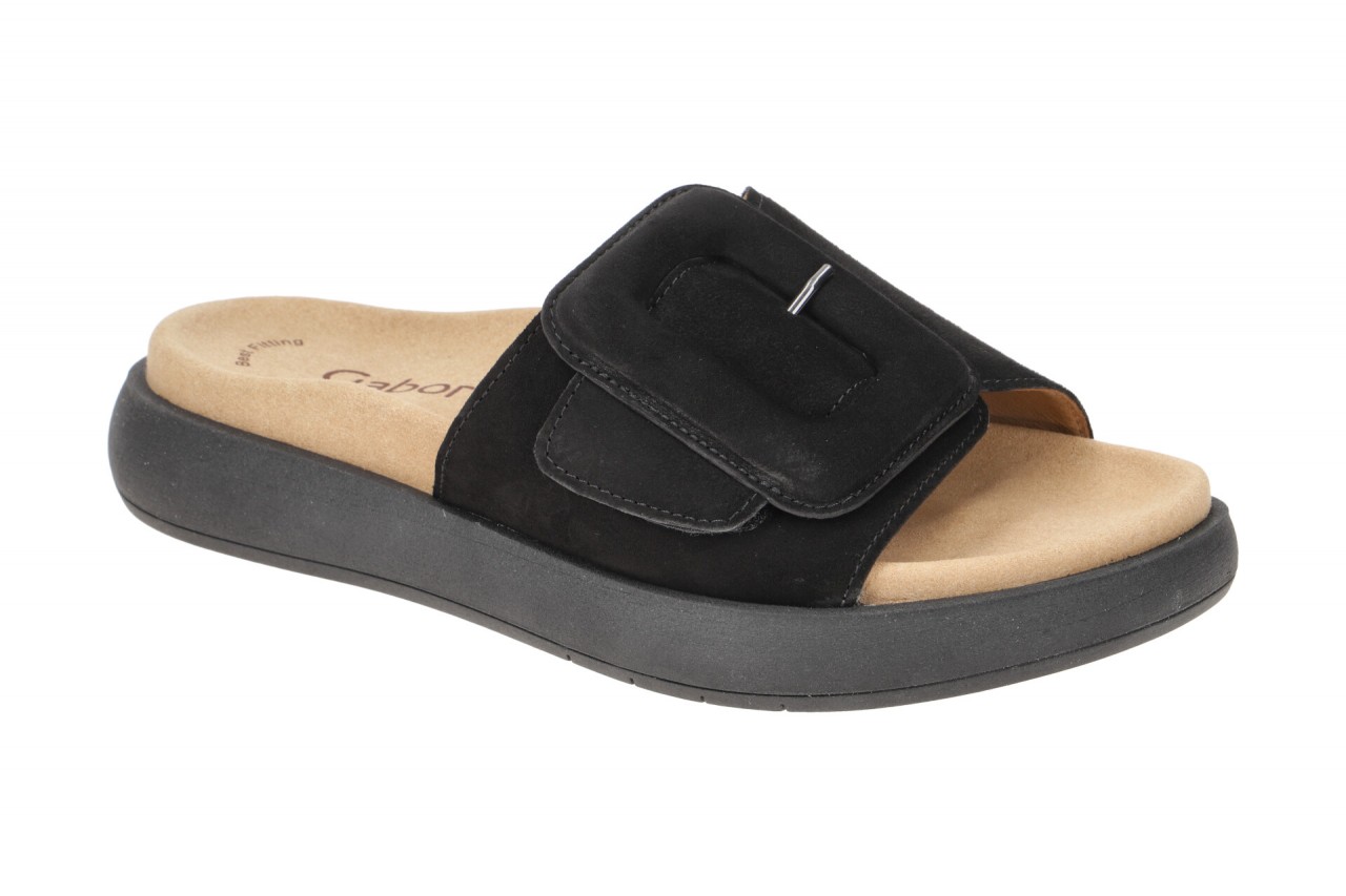 Gabor 83.751.17 Damen Pantoletten schwarz - bequeme Schuhe mit Komfort Fu?bett 1 Gabor 83.751.17 Damen Pantoletten schwarz - bequeme Schuhe mit Komfort Fu?bett