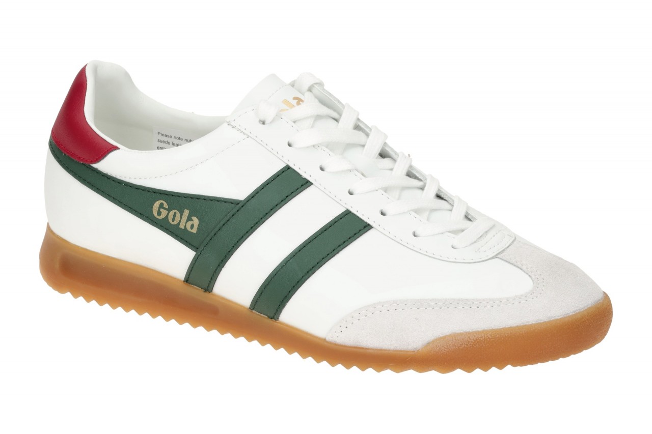 Gola CMB622WN Torpedo Leather Herren Sneaker Wei?/Gr?n/Rot - Flache Schn?rschuhe 1 Gola CMB622WN Torpedo Leather Herren Sneaker Wei?/Gr?n/Rot - Flache Schn?rschuhe