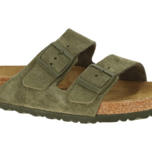 Birkenstock 1025657 BS Arizona thyme Gr?n Pantoletten Echtleder Fu?bett aus K...
