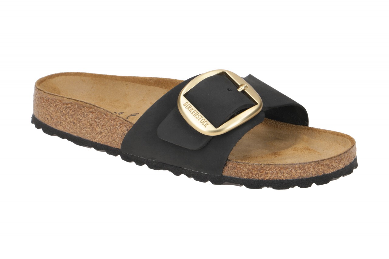 Birkenstock Damen Pantoletten Madrid Big Buckle 1023373 BS - Schwarz Matt Gol... 1 Birkenstock Damen Pantoletten Madrid Big Buckle 1023373 BS - Schwarz Matt Gol...