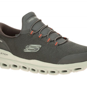 Skechers 233017 CCOR Herren Slip-On Sneaker Grau/Orange Memory Foam