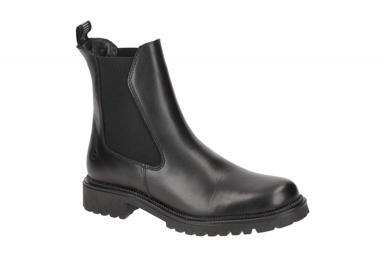 Tamaris Stiefeletten 1-25427-41 Black Leather Chelsea Boots Blockabsatz 1 Tamaris Stiefeletten 1-25427-41 Black Leather Chelsea Boots Blockabsatz