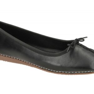 Clarks 20352929 4 Freckle Ice Damen Slipper Schwarz Leather Fu?bett - Gummisohle