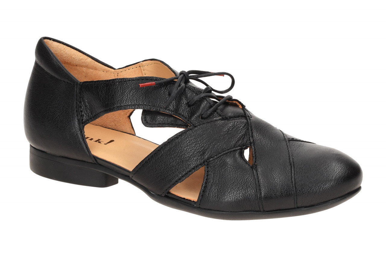 Think 1121 Schwarz Damen Schn?r-Halbschuhe Echtleder Komfort Fu?bett 1 Think 1121 Schwarz Damen Schn?r-Halbschuhe Echtleder Komfort Fu?bett