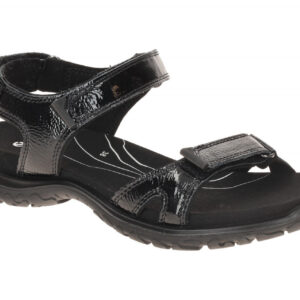 Ecco 85333304001 Damen Sandale Schwarz Gl?nzend Receptor Profil Gummisohle