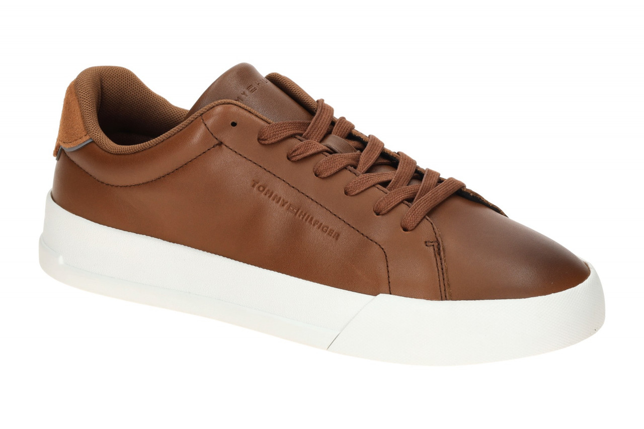Tommy Hilfiger FM0529 GVI Herren Sneaker braun - cognac Glattleder Textil Fu?... 1 Tommy Hilfiger FM0529 GVI Herren Sneaker braun - cognac Glattleder Textil Fu?...