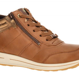 ara 1224808 45 OSAKA 2.0 Damen Halbschuhe cognac/whisky H-Weite Leder Textil ...