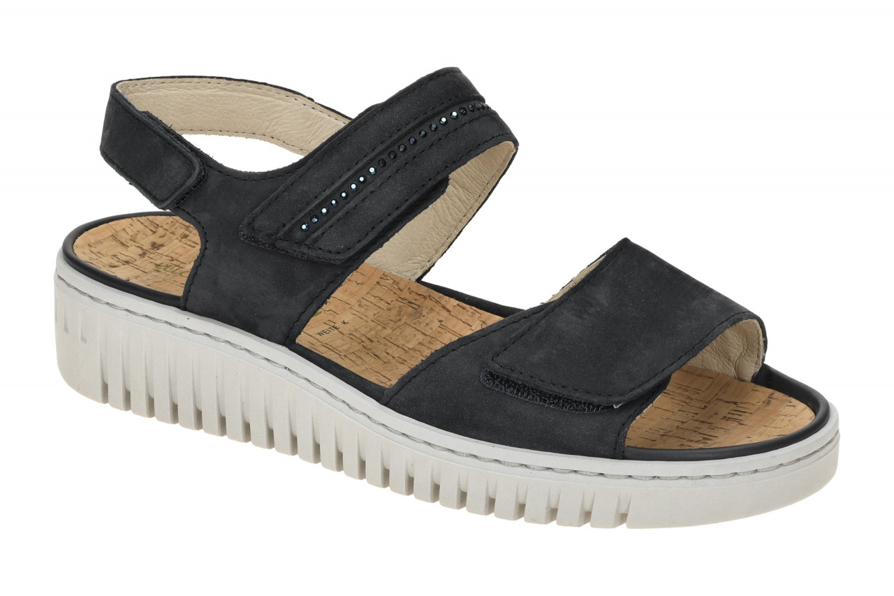 Waldl?ufer 630001 K-VALERIE Damen Sandale Blau-Marine Klettverschluss Keilabsatz 1 Waldl?ufer 630001 K-VALERIE Damen Sandale Blau-Marine Klettverschluss Keilabsatz