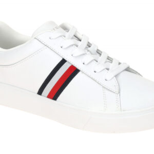 Tommy Hilfiger FW08321 YBS Damen Essential Court Sneaker Strps wei? - white E...